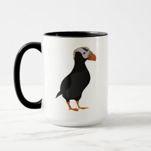 Adorable Crested Puffin Standing Cartoon Mug