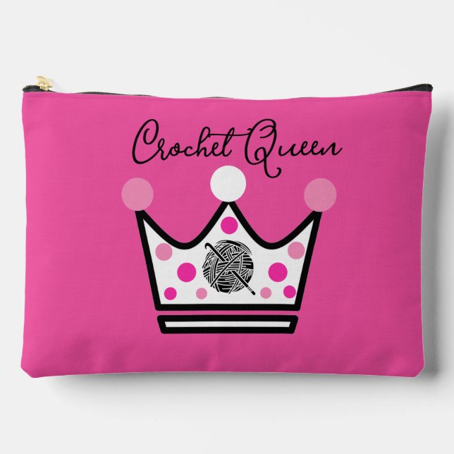 Adorable Crochet Queen Gift  Accessory Pouch (Front)