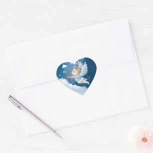 Adorable Cupid Valentine’s Day Heart Sticker