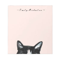 Adorable Curious Peeking Cat and Add Name
