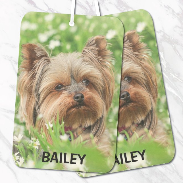 Adorable Custom Pet Photo with Name Car Air Freshener (Creator Uploaded)
