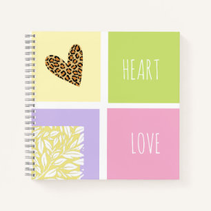 Adorable custom text backside Colour block pastel Notebook