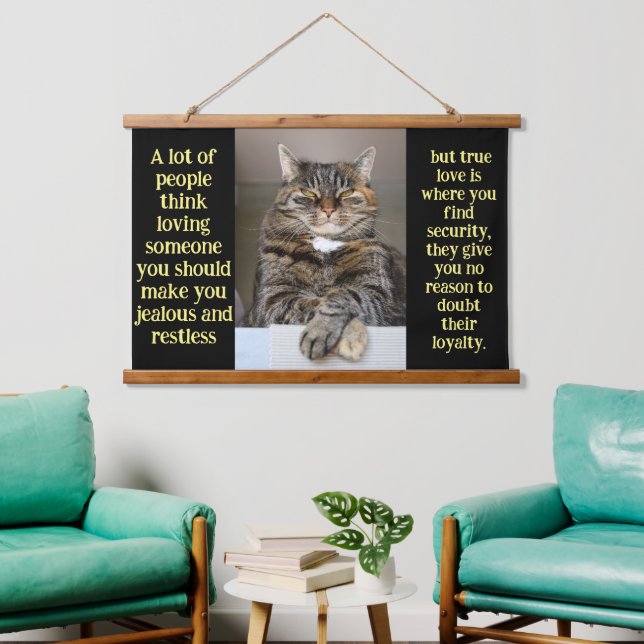 Adorable Cute Animal Feline Cat looking at you Hanging Tapestry (Living Room)
