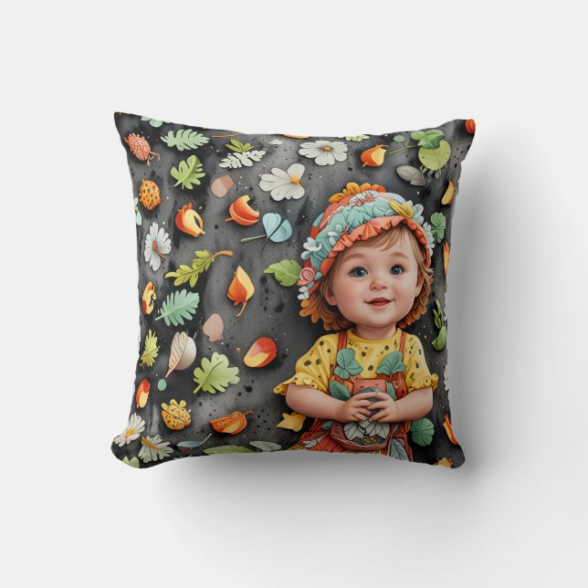 adorable, cute, baby, child, happy cushion (Front)