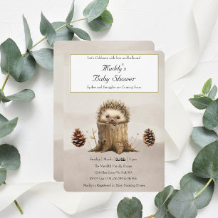 Adorable Cute Baby Hedgehog Baby Shower Invitation