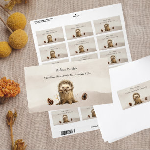 Adorable Cute Baby Hedgehog Baby Shower  Label