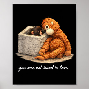 Adorable cute baby monkey punch men women kids Ado Poster