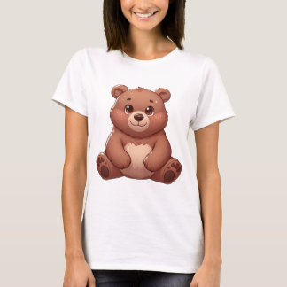 Adorable Cute Bear Illustration – A Loveable Carto T-Shirt