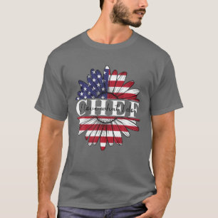 Adorable Cute Blessed Daisy Flower 4Th July Chef W T-Shirt