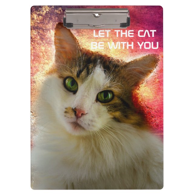 Adorable Cute Calico Cat Clipboard (Front)