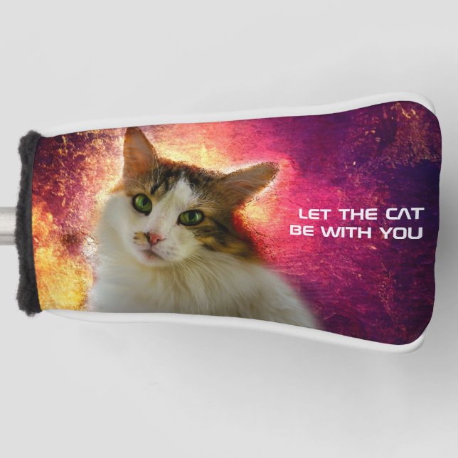 Adorable Cute Calico Cat Golf Head Cover (Front)