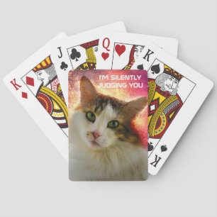 Adorable Cute Calico Cat Playing Cards