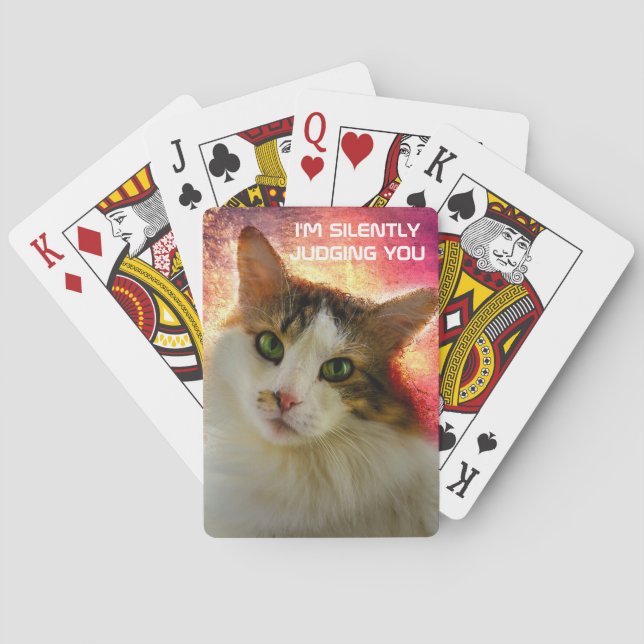 Adorable Cute Calico Cat Playing Cards (Back)