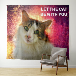 Adorable Cute Calico Cat Tapestry