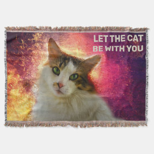 Adorable Cute Calico Cat Throw Blanket