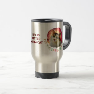Adorable Cute Calico Cat Travel Mug