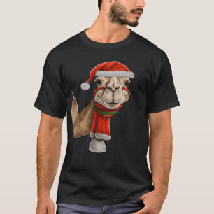 Adorable Cute Camel Wearing Santa Hat Christmas v2 T-Shirt