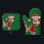Adorable Cute Camel Wearing Santa Hat Christmas v3 Oven Mitt & Pot Holder Set<br><div class="desc">Adorable Cute Camel Wearing Santa Hat Christmas is an odd animal with a quirky appearance. Are you a camel keeper, zoo keeper, or camel farmer or do you have a friend who is? Camels are far more than an animal with a hump! Are you a camel lover? Do you know...</div>