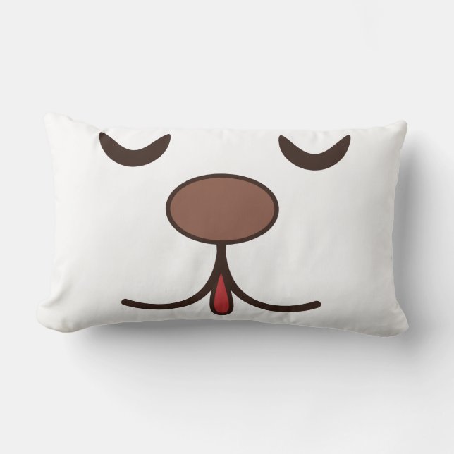 Adorable cute dog face white kids lumbar cushion (Front)