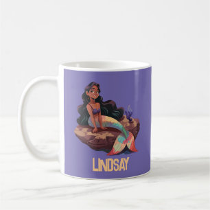 Adorable Cute Elegant Mermaid with Kids Name Coffee Mug
