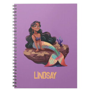 Adorable Cute Elegant Mermaid with Kids Name Notebook