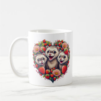 Adorable Cute Ferret Cottage Core Mug