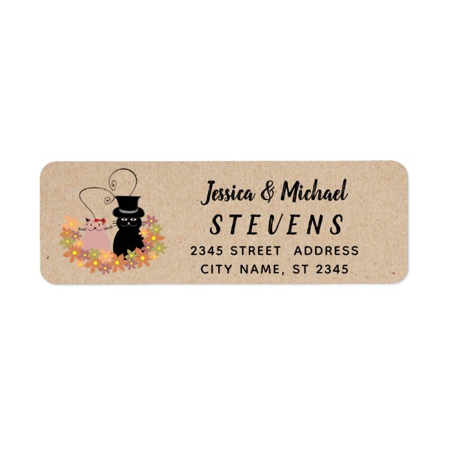 Adorable cute funny cartoon cats in love craft (Front)