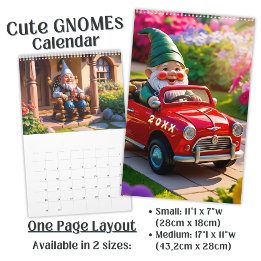 Adorable cute Garden Gnome Art Calendar