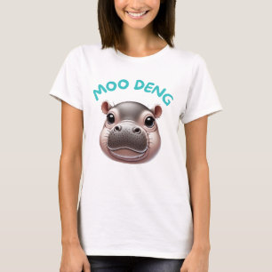 Adorable Cute Happy Baby Pygmy Hippo Moo Deng T-Shirt