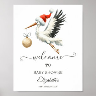 Adorable Cute Holiday Stork Poster