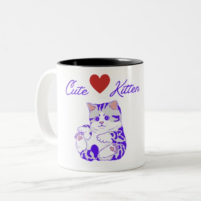 Adorable Cute Kitten Mug (Front Left)