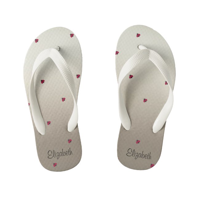 Adorable Cute ,Ladybug,Luminous-Personalised Kid's Flip Flops (Footbed)