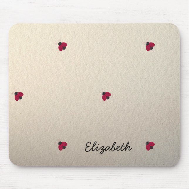 Adorable Cute,Ladybug ,Luminous-Personalised Mouse Mat (Front)