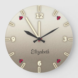 Adorable Cute ,Ladybugs,Luminous-Personalised Large Clock