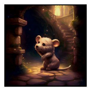 Adorable Cute Little Mouse Poster
