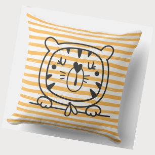 Adorable cute little tiger pastel nursery kids cushion