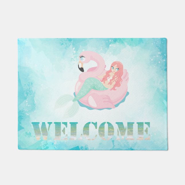 Adorable Cute Mermaid, Sea Doormat (Front)