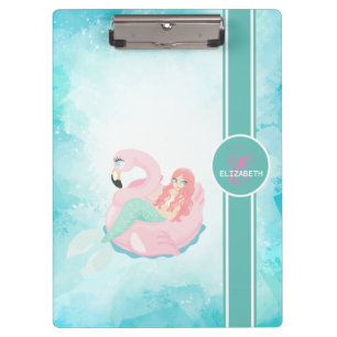 Adorable Cute Mermaid, Sea Monogram Clipboard