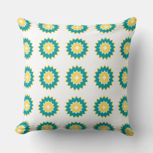 Adorable cute modern pattern blue white yellow  cushion