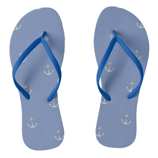 Adorable Cute Nautical Anchor Flip Flops (Footbed)
