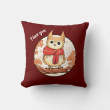 Adorable cute owl cartoon " I Love You"