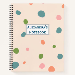 Adorable cute pattern polka dots modern chic pink notebook