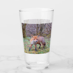 Adorable Cute Red Fox Woodland Animal Illustration Glass