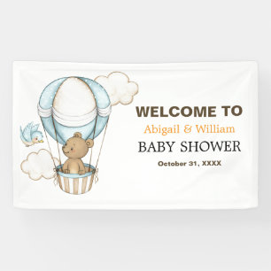 Adorable Cute Teddy Bear Baby Shower Party Banner