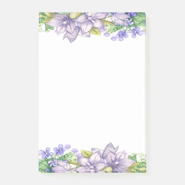 Adorable Cute Watercolor Flowers Post-it Notes (Front)