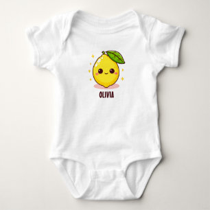 Adorable Cute Yellow Lemon Personalised Baby Bodysuit