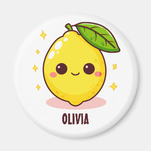 Adorable Cute Yellow Lemon Personalised Magnet