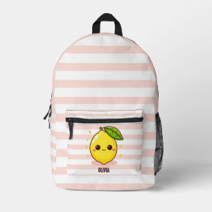 Adorable Cute Yellow Lemon Personalised Printed Backpack
