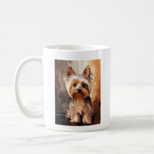 Adorable Cute Yorkie Terrier Acrylic Painting Mug