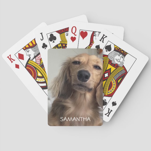 Adorable Dachshund Dog Personalised Playing Cards (Back)